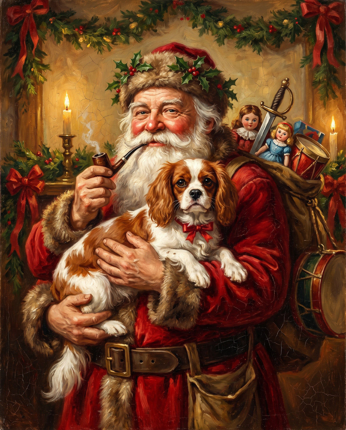 Painted pet portrait Christmas set
