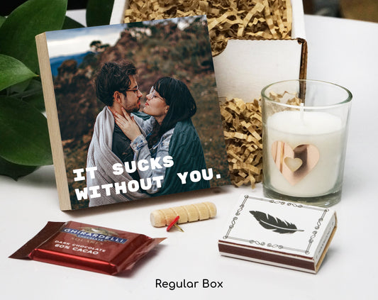 Valentine's Day Gift For Boyfriend - Photo Frame 4" x 4" Gift Box - Valentine's Gift For Her -Valentine Gift for Him - Long Distance Gift