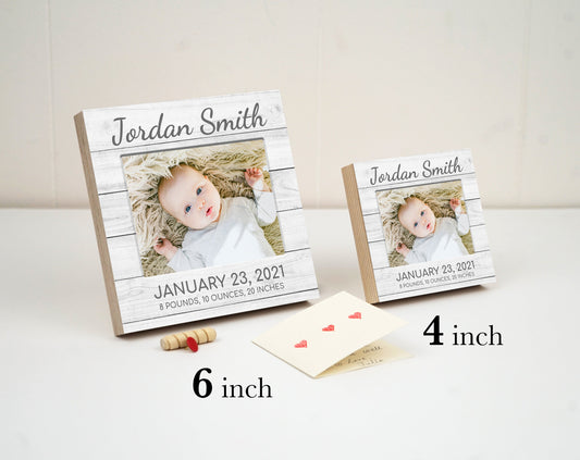Personalized Baby Frame - 4" or 6" Photo Block - New Baby Gift - Gifts for Baby - Newborn Gifts - Baby Gifts - Personalized Baby Name Gift
