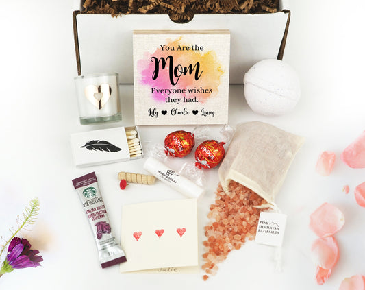 Personalized First Mother's Day Gift Box - Photo Block 4" or 6" Gift Box - Mother's Day Frame - New Mom Gift Box- Gift for Mom New Baby Gift