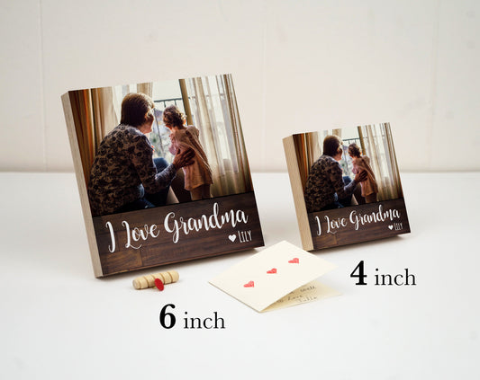 Mother's Day Gift for Grandma- 4" or 6" Personalized Photo Block - Grandma Gift - Personalized Mother's Day Gift Frame - Mothers Day Gift