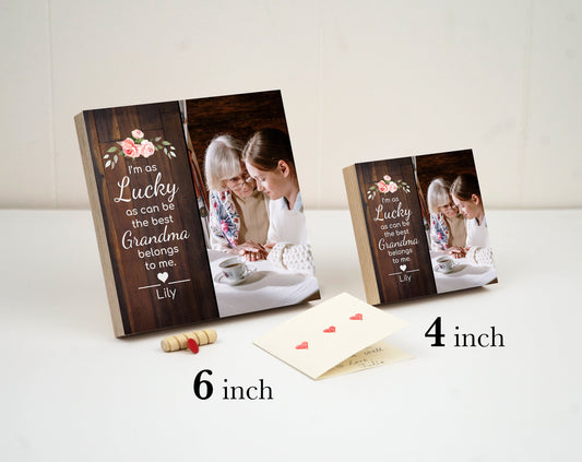 Mother's Day Gift for Grandma Frame - 4" or 6" Personalized Photo Block - Personalized Mother's Day Gift Frame - Mothers Day Gift