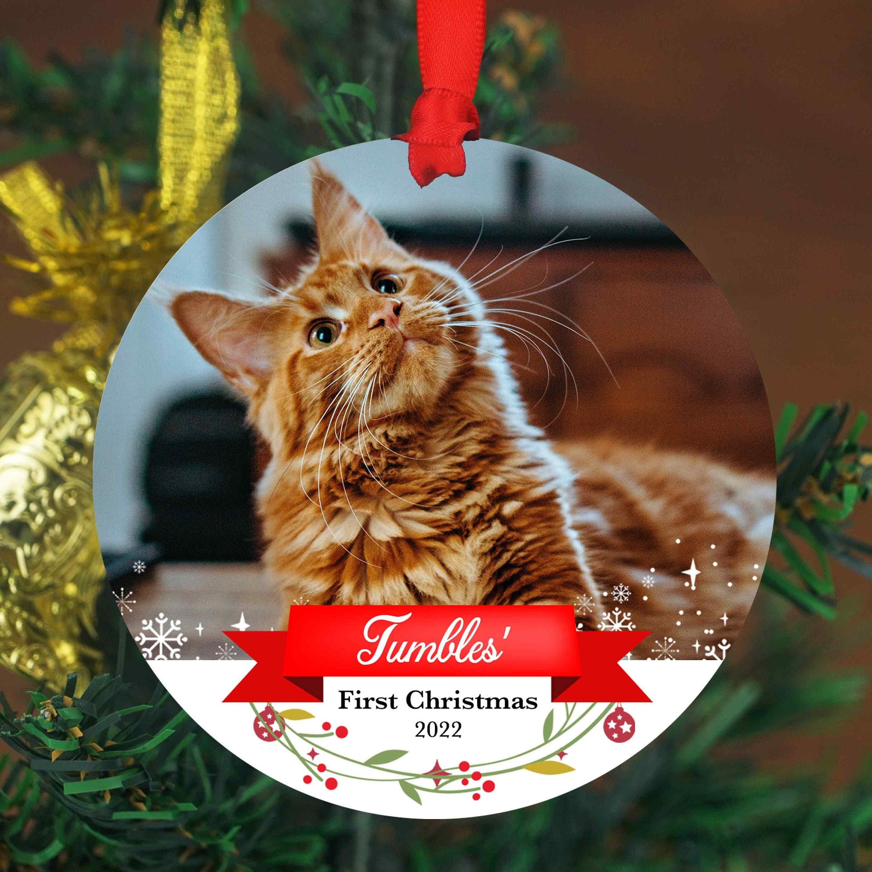 Cat s First Christmas Ornament Photo Ornament Christmas Ornament Shiner Photo