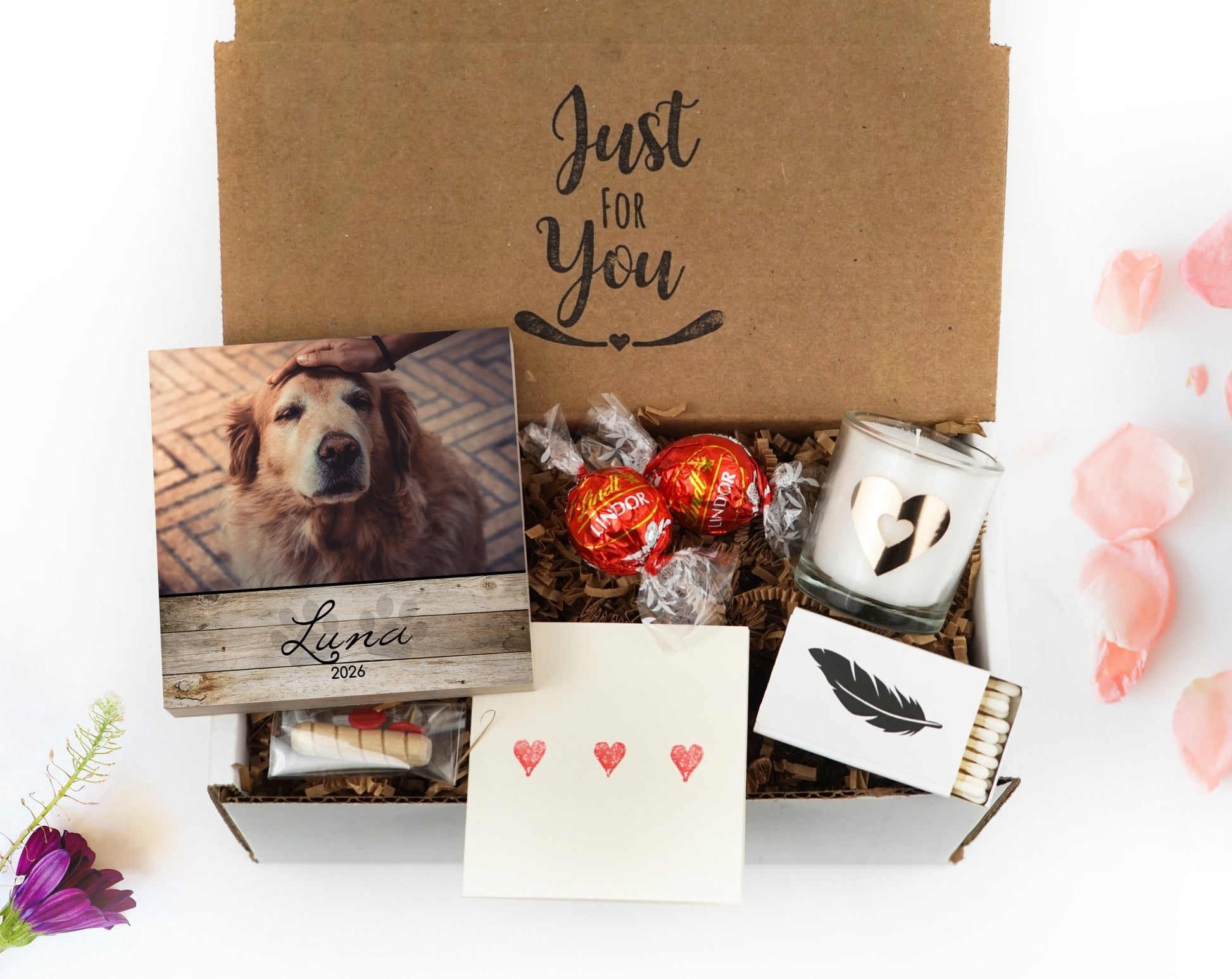 Custom Dog Memorial Photo Block with Photo, Name & DatesShiner Photo