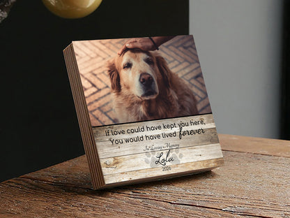 Custom Dog Memorial Photo Block with Photo, Name & DatesShiner Photo