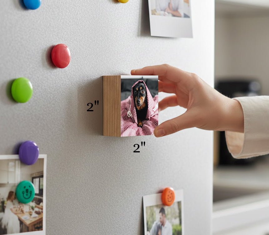 Dog Memorial Magnetic Memory Set, Mini Photo Blocks for Multiple MemoriesShiner Photo