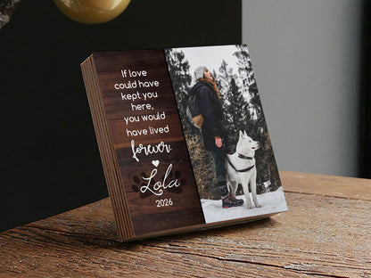 Custom Dog Memorial Photo Block with Photo, Name & DatesShiner Photo