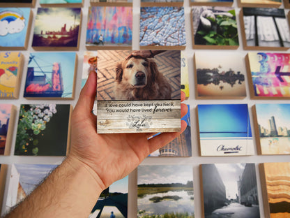 Custom Dog Memorial Photo Block with Photo, Name & DatesShiner Photo