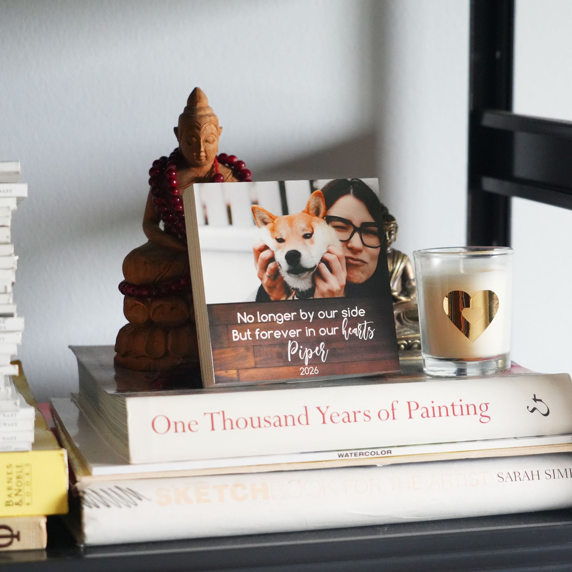 Custom Dog Memorial Photo Block with Photo, Name & DatesShiner Photo