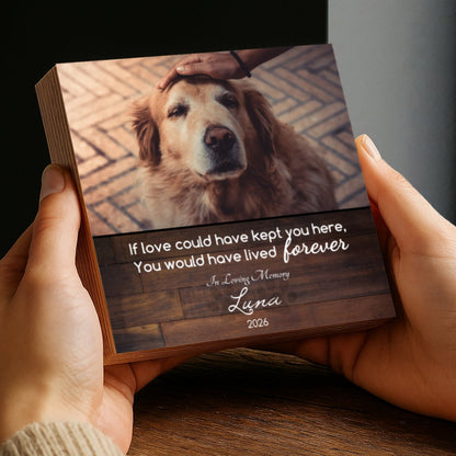 Custom Dog Memorial Photo Block with Photo, Name & DatesShiner Photo