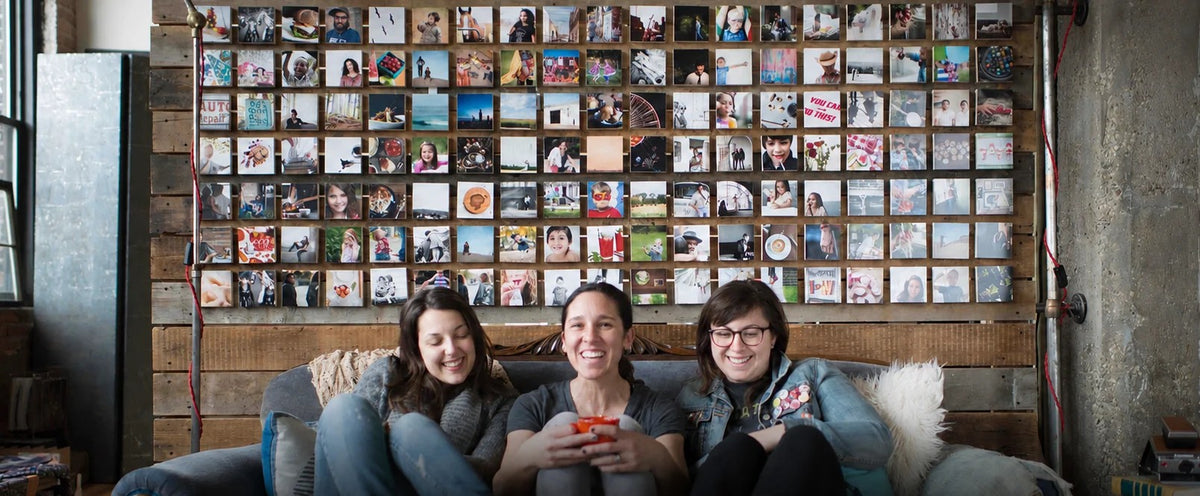 Shiner photo blocks on a customer wall