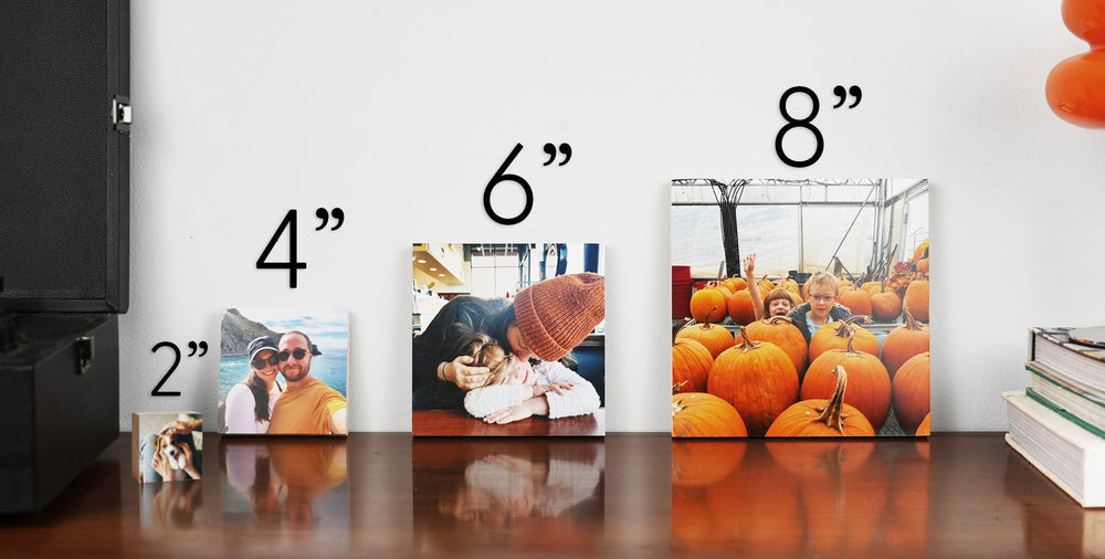 Shiner photo blocks in 2, 4, 6 and 8 inch sizes