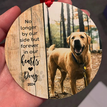 Custom Dog Memorial Ornament with Photo, Name & YearShiner Photo
