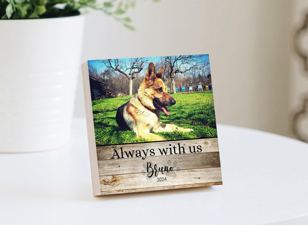 "Always With Us" Pet Memorial Photo Block