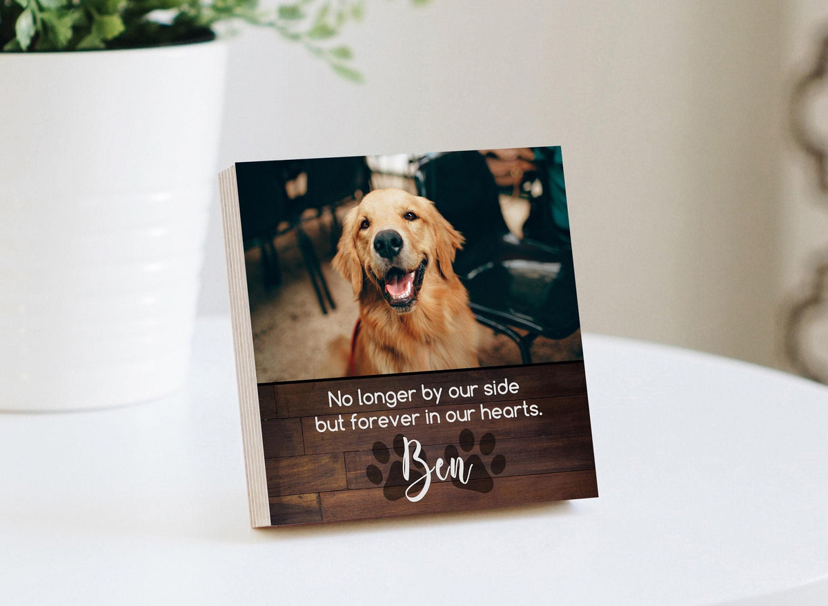 "No Longer By My Side" Dog Memorial Photo Block