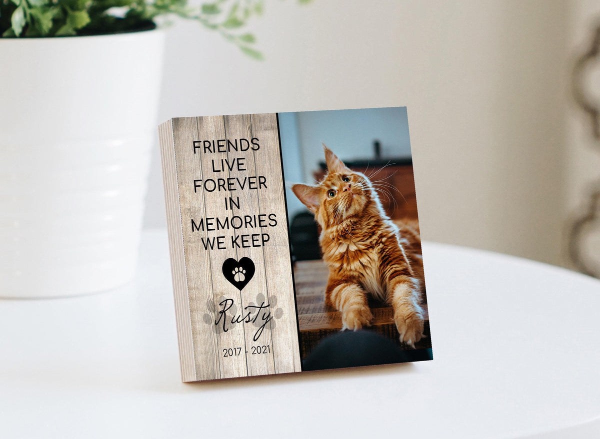 "Friends Live Forever In Memories" Photo Block