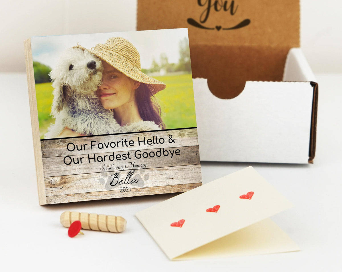 Our favorite hello our hardest goodbye pet memorial photo block