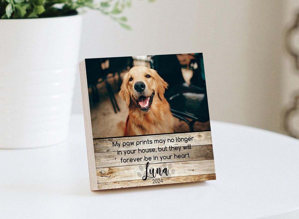 "Paw Prints In Your Heart" Memorial Photo Block