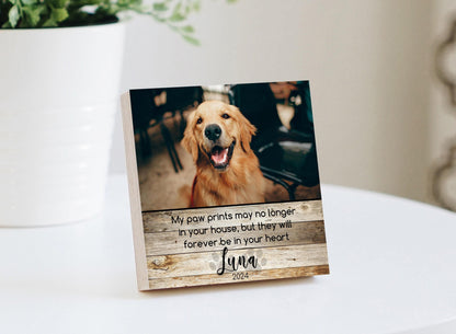 "Paw Prints In Your Heart" Memorial Photo Block