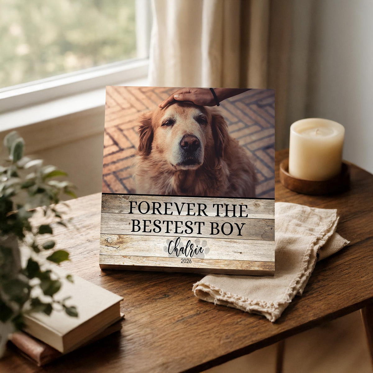 Forever the bestest boy dog memorial photo block