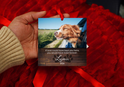 Custom Dog Memorial Ornament with Photo, Name & YearShiner Photo