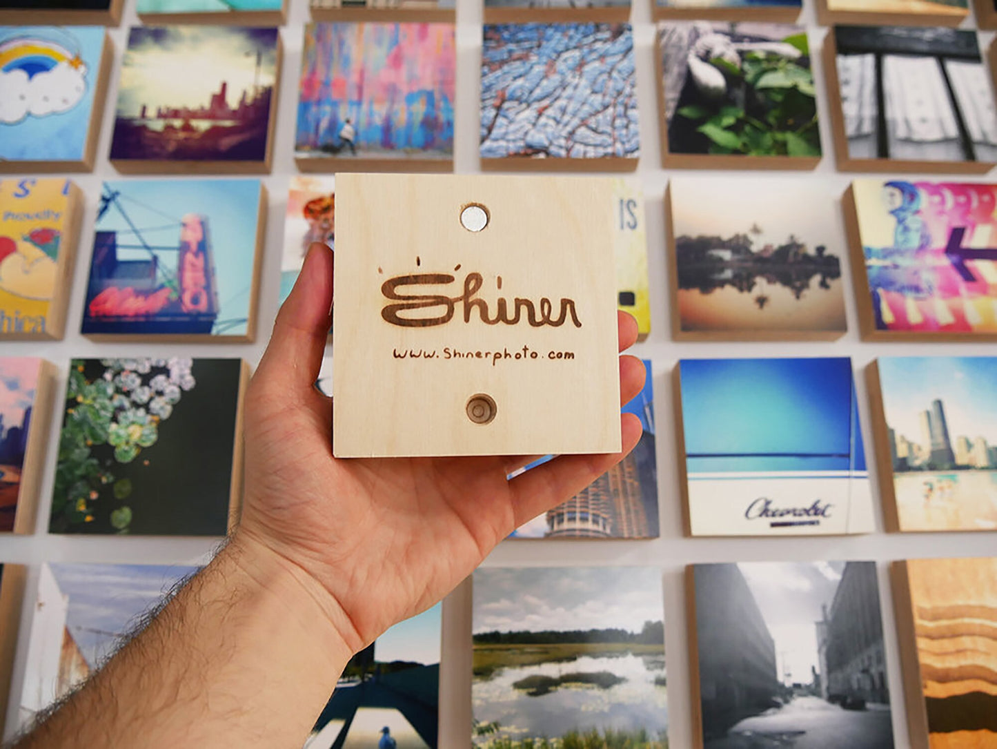 UPGRADE! Printed Magnet Photo On Wood From Your INSTAGRAM - Wood Photo Block With Strong Magnets, Refrigerator Magnet, Photo Fridge Magnet