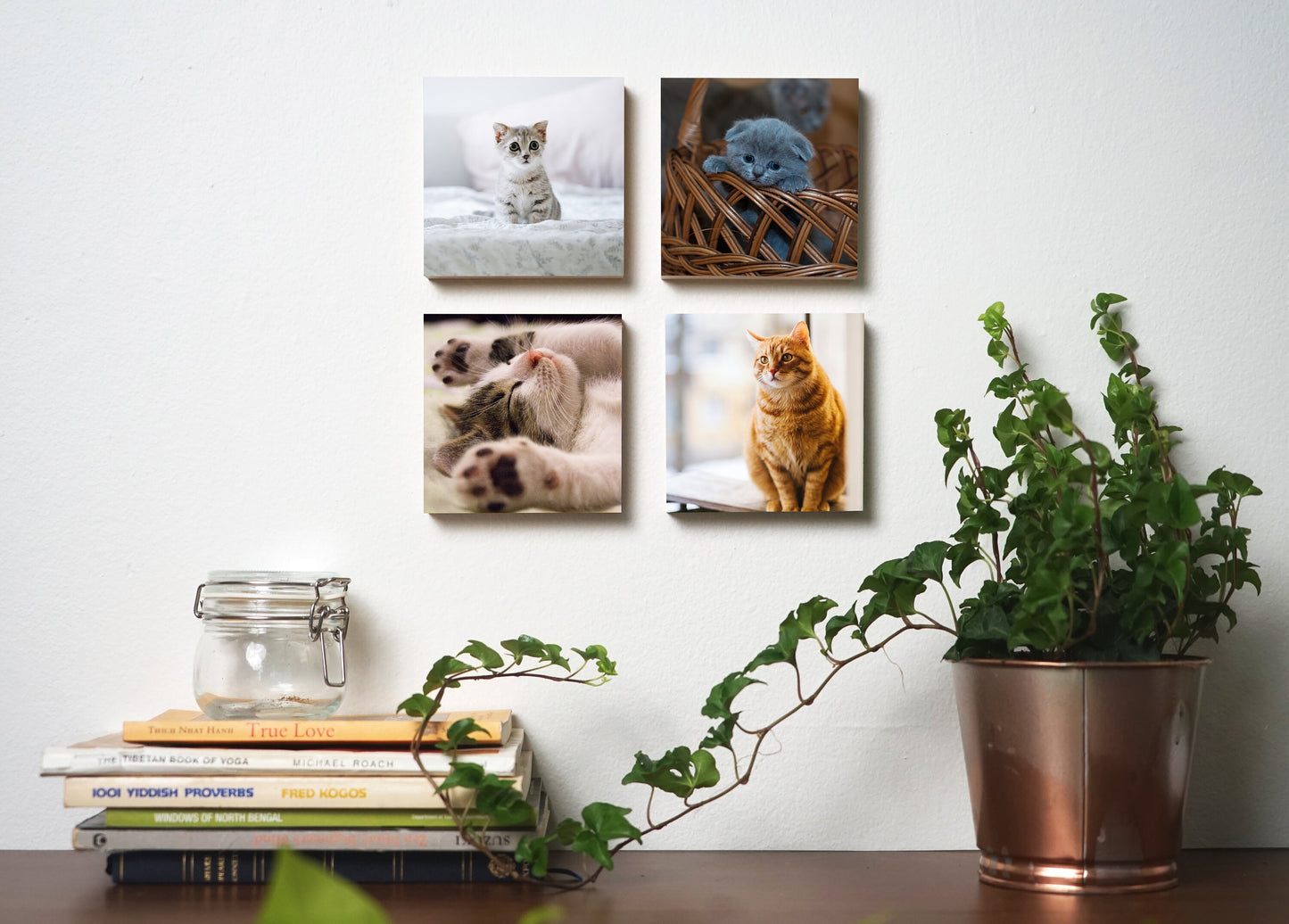 Custom Cat Photo On Wood 4" x 4" - Pet Portrait Print, Baby Kitten Print, Dog Lover Gift, Pet Prints, Cat Photo Frame Pet Photo
