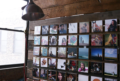 Wall Art Photo Set - Easy - to - Hang - 4" x 4" Wooden Photo Blocks - Installation kit included, Wooden Photo Block Grid, Home Decor - Shiner Photo