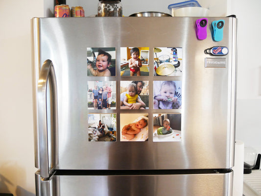 UPGRADE! Printed Magnet Photo On Wood From Your INSTAGRAM - Wood Photo Block With Strong Magnets, Refrigerator Magnet, Photo Fridge Magnet