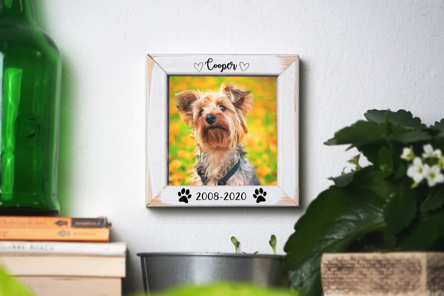 Pet Memorial Photo On Wood With Personalized Frame - Pet Photo Print Memorial, Loss of pet gift, Dog Memorial Gift