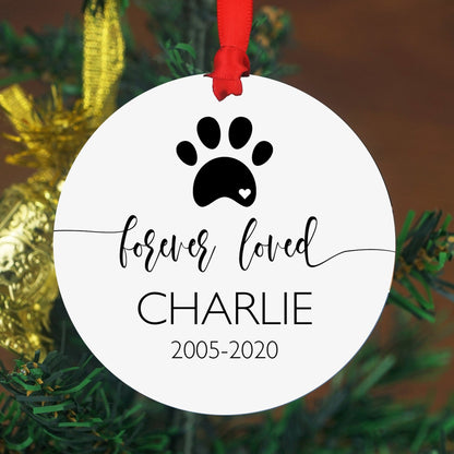 Personalized Pet Christmas Memorial Ornament with Name - Shiner Photo