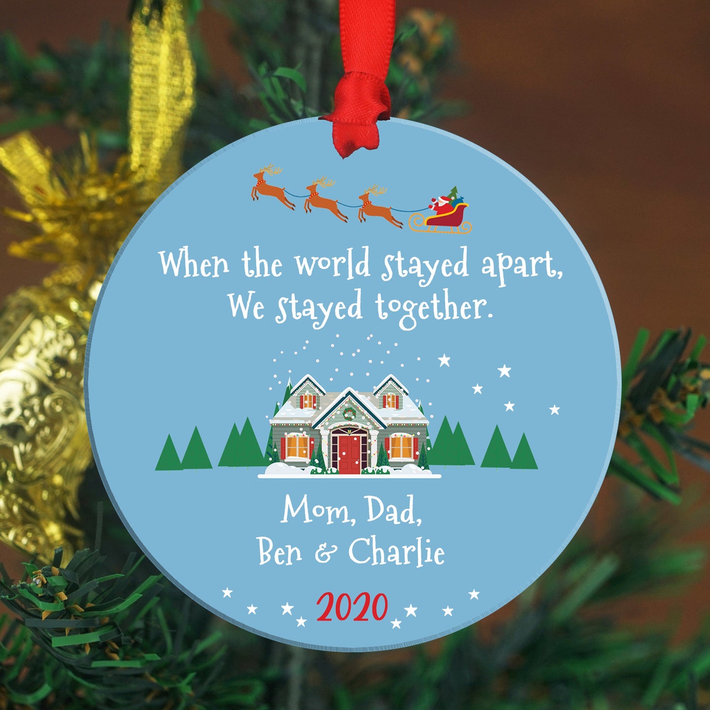 We Stayed Together Lockdown - Personalized Christmas Ornament - COVID2020 Ornament - Quarantine Ornament  - Covid Ornament - Corona Ornament