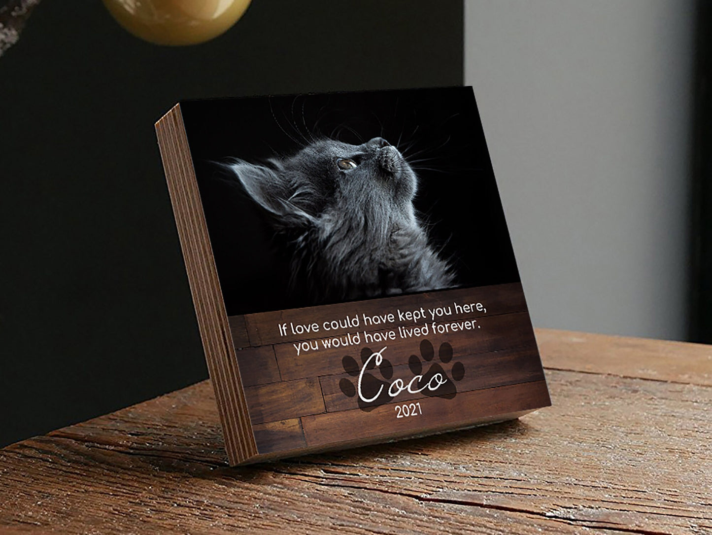 Personalized Cat Memorial Gift - Printed 4" or 6" Photo Block - Cat Memorial Frame - Cat Keepsake - Cat Sympathy Gift For Cat Loss Pet Loss