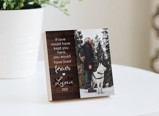 Personalized Pet Memorial Printed 4" or 6" - Wood Photo Block - Dog Memorial Frame - Dog Sympathy Gift For Dog - Deceased Pet Frame