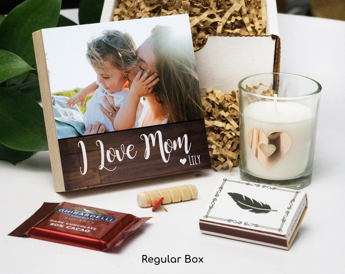 Personalized First Mother's Day Gift Box - Magnetic Custom Frame 4" x 4" - BIG BOX - Mother's Day Frame - New Mom Gift Box - Wife Gift - Shiner Photo