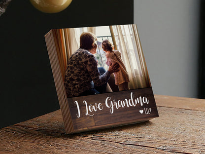 Mother's Day Gift for Grandma - 4" or 6" Personalized Photo Block - Grandma Gift - Personalized Mother's Day Gift Frame - Mothers Day Gift - Shiner Photo