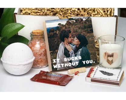 Valentine's Day Gift For Boyfriend - Photo Frame 4" x 4" Gift Box - Valentine's Gift For Her - Valentine Gift for Him - Long Distance Gift - Shiner Photo