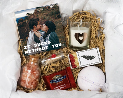 Valentine's Day Gift For Boyfriend - Photo Frame 4" x 4" Gift Box - Valentine's Gift For Her - Valentine Gift for Him - Long Distance Gift - Shiner Photo