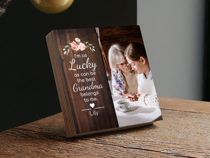 Mother's Day Gift for Grandma Frame - 4" or 6" Personalized Photo Block - Personalized Mother's Day Gift Frame - Mothers Day Gift - Shiner Photo