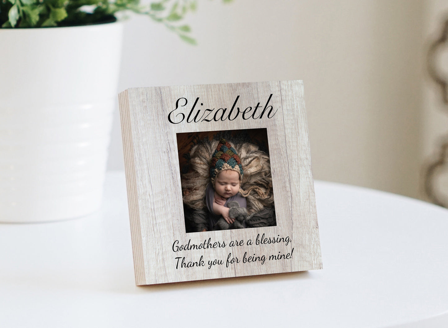 Personalized Godmother Gift - 4" or 6" Photo Block - Godmother Printed Frame - Grandparent Gift - Godfather Gift