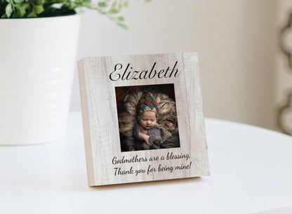 Personalized Godmother Gift - 4" or 6" Photo Block - Godmother Printed Frame - Grandparent Gift - Godfather GiftShinerDecor