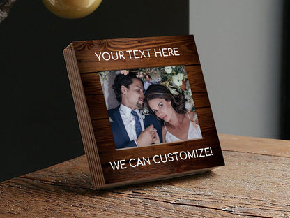 Personalized Gift For Him - 4" or 6" Photo Block w/ Handwritten Card - Custom Text - Gift for Dad Gift for Boyfriend Gift For Her - Shiner Photo