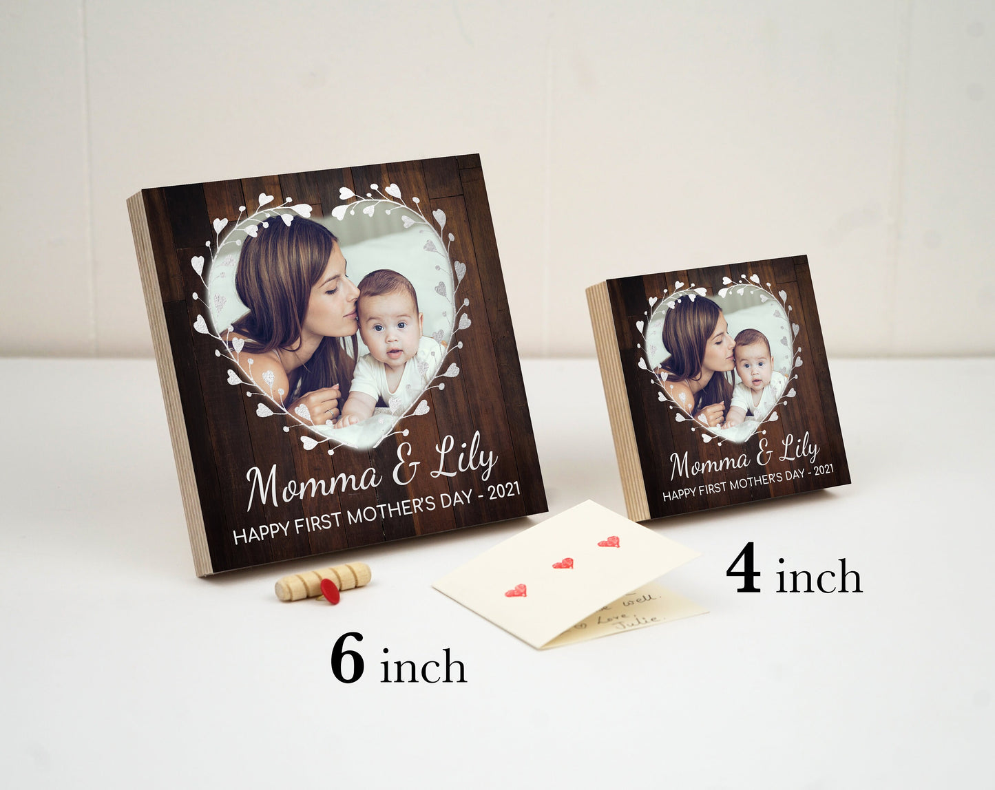 Personalized First Mother's Day Gift Box - Photo Frame 4" or 6" Gift Box - Mother's Day Frame -New Mom Gift Box- Gift for Mom -New Baby Gift