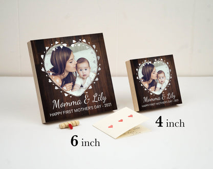Personalized First Mother's Day Gift Box - Photo Frame 4" or 6" Gift Box - Mother's Day Frame - New Mom Gift Box - Gift for Mom - New Baby Gift - Shiner Photo