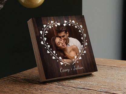 Gifts For Boyfriend Valentines Day Printed - 4" or 6" Magnetic Wood Photo Block - Personalized Valentines Gift For Him - Valentine's Gift - Shiner Photo