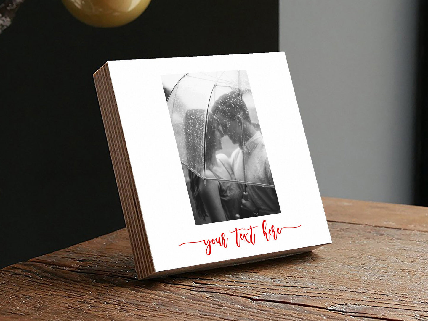 Personalized Polaroid Style Photo Block - 4" or 6" w/ Handwritten Card - Long Distance Relationship Gift - Boyfriend Gift - Gift For Her