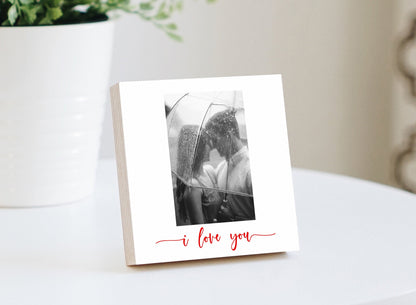 Personalized Photo Block - 4" or 6" w/ Handwritten Card - Long Distance Relationship Gift - Boyfriend Gift - Gift For Her