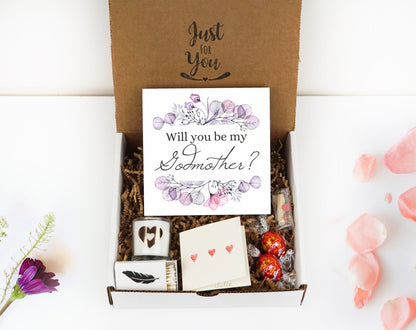 Personalized Godmother Proposal Box - Custom Photo Block 4" or 6" - Spa Gifts - Will You Be My Godmother Gift Box - Shiner Photo