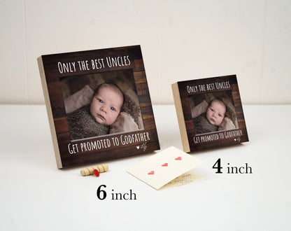 Personalized Godfather Frame Gift - Custom Photo Block 4" or 6" - Godfather Proposal Frame - Custom Godfather Gift Photo - Shiner Photo
