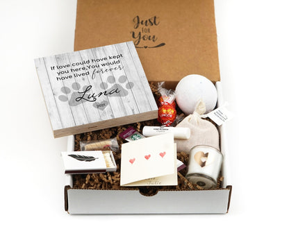 Dog Memorial Gift Box with Photo Block and Sympathy Card - Shiner Photo